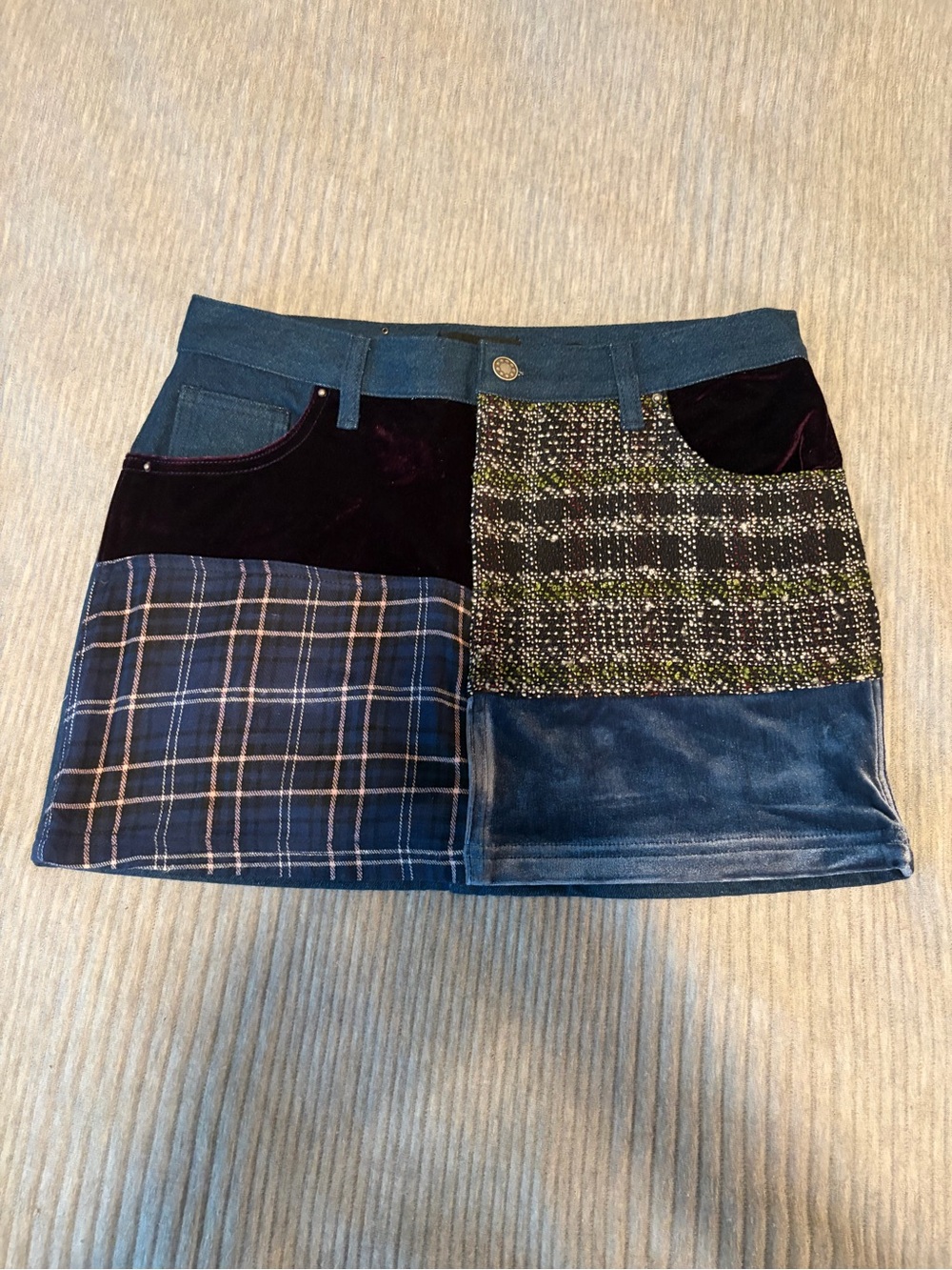 NWT Delia's by Dolls Kill Mixed Pattern Mini Skirt, Size Medium
